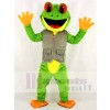 Green Tree Frog in Vest Mascot Costumes 