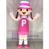 Cute Pink Hat Girl Mascot Costumes Animal