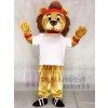 Lenny The Lion in White Vest Mascot Costumes Animal