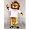 Lenny The Lion with White Vest and Blue Head Band Mascot Costumes Animal 