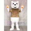 Tan Shirt Polar Bear Mascot Costumes Animal