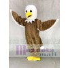 Cute Friendly Light Brown Eagle Mascot Costume