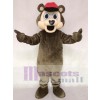 Brown Bear with a Red Hat Mascot Costume Animal 