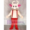 Red Overalls Cow Mascot Adult Costumes Animal