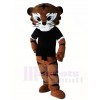 Black Shirt Kung Fu Judo Tiger Mascot Costumes Animal 