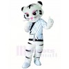 White Kung Fu Judo Tiger Tigress Mascot Costumes Animal 