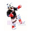 White Tiger with Royal Blue Stripes Mascot Costume Boxer Mascot Costumes Animal 