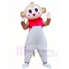 Monkey in White Overalls Mascot Costumes Animal 