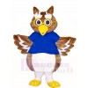 Brown Owl with Glasses Mascot Costumes Bird Animal