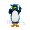 Blue and Green Owl Mascot Costume