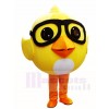 Yellow Chick with Glasses Mascot Costumes Poultry