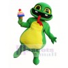 Snake Holding An Ice Cream Mascot Costume Green Snake Mascot Costumes