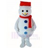 Snowman Mascot Costumes with Red Hat Christmas Xmas