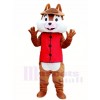 One Tooth Squirrel in Red Vest Mascot Costumes Animal 
