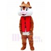 Two Teeth Squirrel in Red Vest Mascot Costumes Animal 