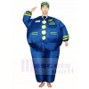 Blue Navy Captain Pilot Inflatable Halloween Xmas Costumes for Adults