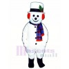 Cute Extra Round Snowman with Hat & Scarf Mascot Costume Christmas Xmas