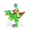 Children/ Kids Piggyback Carry Me Ride on Open Mouth Green Dinosaur Dragon Mascot Costume