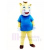 War Horse in Blue Shirt Mascot Costumes Animal 