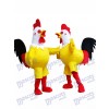 Yellow Cock Rooster with White Head Mascot Costume 