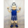 Dark Blue Spartan Trojan Knight Sparty Mascot Costume with Silver Helme