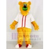Fresno Grizzlies Parker T. Orange Bear with White T-shirt Mascot Costume College	