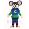 Chuck E. Cheese Mascot Costume Mouse with Striped Shirt