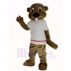 Alex the Beaver in White T-shirt Mascot Costume Animal
