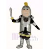 Silver Knight Mascot Costume Adult