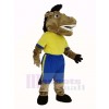 Broncho Horse in Yellow T-Shirt Mascot Costume