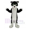 Black and White Border Collie Dog with Green Eyes Mascot Costume