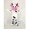 Cute Cow with Pink Mouth Mascot Costume Cartoon