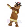 Burny Beaver with Hat Mascot Costume