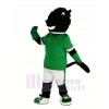 Black Horse in Green Jersey Mascot Costume Animal