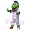 Cute Blue Hat Athlete Crocodile Alligator Mascot Costumes