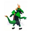 Green and Orange Dragon with Wings Mascot Costume Cartoon