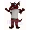 Wine Color Dragon in White T-shirt Mascot Costume