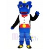Blue Dragon with Black Tuxedo Mascot Costume Cartoon