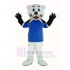 Polar Bear with Blue Jessry Mascot Costume Animal