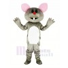 Gray Mouse with Red Nose Mascot Costume Cartoon