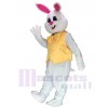 White Bunny Easter Rabbit with Yellow Bow and Vest Mascot Costumes Animal