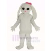 White Rabbit with Pink Bow Mascot Costume