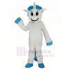 White Unicorn Mascot Costume Cartoon	