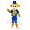 Clown Monkey in Blue Vest Mascot Costume Animal