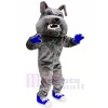 Grey Bulldog with Blue Shoes Mascot Costumes