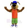 Happy Dog with Glasses Mascot Costumes Cartoon	