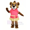 Female Lion with Dress Mascot Costumes Cartoon	