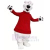 Polar Bear with Red Sweater Mascot Costumes Adult