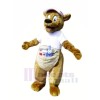 Brown Kangaroo with White T-shirt Mascot Costumes