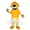 Retriever Dog with Orange T-shirt Mascot Costumes Cartoon	